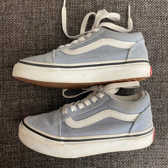 Vans Kids Old Skool V Core Lace Up Sneakers Size 11.5, Dusty Blue, Suede Details - Picture 2 of 12